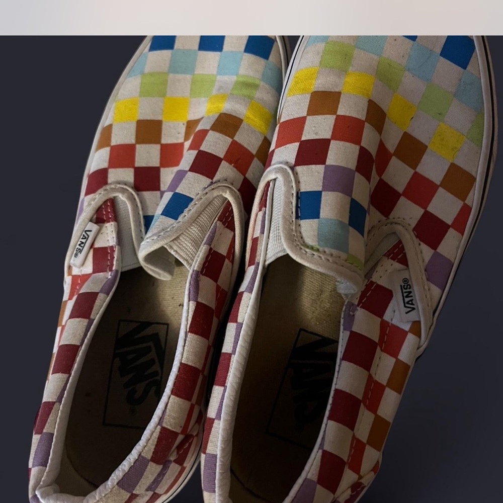 Multi Colored checkered vans
